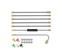 Kit de lance de nettoyeur haute pression à portée étendue en acier inoxydable avec 5 embouts interchangeables pour allée, lavage de voiture, accessoires de lavage de voiture haute pression
