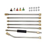 Kit de lance de nettoyeur haute pression à portée étendue en acier inoxydable avec 5 embouts interchangeables pour allée, lavage de voiture, buses de nettoyeur haute pression