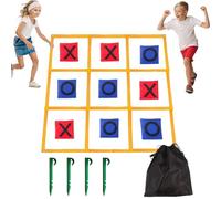 Kit de lancement de sac extérieur 120 x 120 cm - Morpion géant pliable pour jardin, camping, plage, famille et enfants - Jeu d'adresses en nylon pour activités intérieures et extérieures