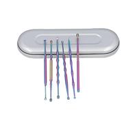 Kit de lavage de l'oreille en acier inoxydable à cuillère polie à la cuillère portable outil de retrait de cire (Coloré)