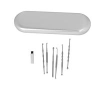 Kit de lavage de l'oreille en acier inoxydable à cuillère polie à la cuillère portable outil de retrait de cire (Argent)