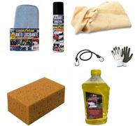 Kit de lavage - Lave-Lave-Lave-Lave-Lave-Graissez-Polisser-Carnet-Quad-Monopatino Shamp+Cire + Éponge+Cuir+Brillant Peintures Brillantes Compatible avec Iaggio Carnaby 125