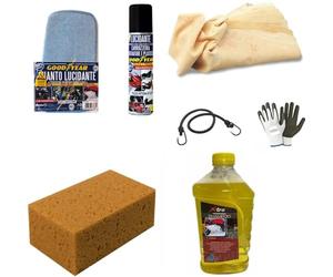 Kit de lavage - Lave-Lave-Lave-Lave-Lave-Graissez-Polisser-Carnet-Quad-Monopatino SHAMPO+Cire + Éponge+Cuir+Brillant Peintures Brillantes Compatible avec Iaggio CARNABY 250