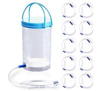 Kit de lavement de qualité supérieure : Kit de lavement 1200 ml, kit complet de lavement pour le nettoyage du côlon, irrigateur pour le nettoyage côlon, comprenant 10 tubes pour côlon sans BPA (26 cm)