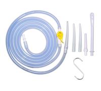 Kit de lavement en silicone pour nettoyage du côlon - Comprend des tubes, des embouts, des connecteurs, une valve anti-retour, un robinet d'arrêt, une pince et un crochet