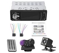 Kit de lecteur MP5 pour voiture, 4,1 pouces TFT HD Bluetooth lecteur MP5 stéréo de voiture simple DIN radio FM radio FM AUX TF USB télécommande 4022D (avec caméra)