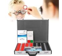 Kit de lentilles d'essai optiques avec étui en aluminium, indispensable pour l'examen visuel en optométrie, en ophtalmologie et à l'hôpital.