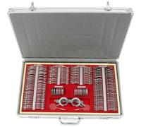 Kit de lentilles d'essai optiques avec monture d'essai et miroir cylindrique croisé, 266 pièces dans un étui en aluminium à monture métallique pour dépistage visuel et examens médicaux