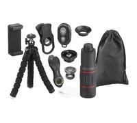 Kit de lentilles 11 pièces pour smartphone avec trépied et déclencheur à distance CVL-220 Somikon