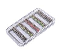 Kit de leurre de pêche à, kit de leurre de pêche - Lures de Basse 50x avec boîte de Rangement,Gabarit de Truite, Crochet à Mouche pour Basse, crapet-, brochet, équipement d'activité extérieure