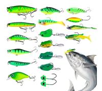 Kit de leurres Crankbaits Minnow, matériel avec boîte de Rangement | Nécessaire de Pêche Leurres pour Eau Salée Lac Étang Rivière Ruisseau Réservoir Côtier Surf