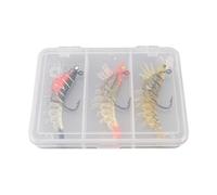 Kit de leurres crevette - Colorés Doux Vibrants Réalistes - Leurres de pêche et appâts crevette - pour Bar Truie Flet Sandre Saumon Crappie Snook