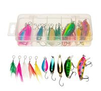 Kit De Leurres De Pêche, Coffret De 20 Leurres Rigides, Accessoires pour Pêche en Mer et Eau Douce Cadeau Pêcheur Perche Carpe Truite