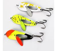 Kit de leurres de pêche en métal 5 pièces pour bar truite avec lame rotative pour générer des reflets clignotants et un mouvement stable (taille moyenne)