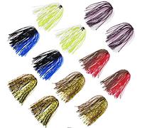 Kit de leurres de pêche en silicone pour pêche au bar Spinnerbait Buzz Baits Jupes de rechange 50 brins de cuillère, lame de calamar, pièce de pêche à la mouche, 12/18 trames