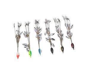 Kit de Leurres de Pêche Parapluie, 5 Bras, 8 Lames, pour Bar | Plate-forme D'Appât Parapluie à Lame à Paillettes en Acier, Appât de Natation simulé 3D pour Bar, Plate-forme Lestée de 143
