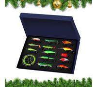 Kit De Leurres, Leurre Artificiel, Set D'Appâts De Pêche, pour Pêche en Extérieur Eau Salée Et Douce Rivière Lac Étang Vacances en Famille Nuit Et Matin