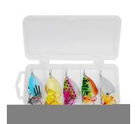 Kit de leurres pour pêcheur - Lot de 5 spinners en métal | Leurres durs réfléchissants pour rivière lac, truite, perche, sandre, poisson-chat