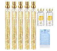 Kit de levage de fils de collagène, fils de collagène, fil de collagène, livré avec 12 fils protéinés dorés pour soulever la zone de la mâchoire et raffermir la peau du visage (1 jeu)