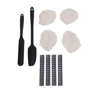 Kit de levain avec bande thermométrique et couverture en tissu, kit de boulangerie pour pots de 3 à 4 pouces, comprenant 4 couvertures en tissu, 4 bandes de température, 2 raclette