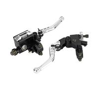 Kit de Leviers de Frein de Moto Universels, 7/8 Pouces (22mm), en Aluminium CNC Durable pour une Installation Facile, 1 Paire (SILVER)