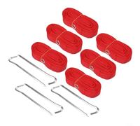 Kit de lignes de volleyball en nylon Rouge 8 x 16 m | Taille réglementaire de 8 x 16 m, comprend 6 piquets, nylon rouge vif, installation facile, utilisation du sable ou de