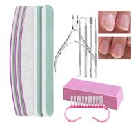 Kit de lime à ongles, kit de manucure pour salon, kit de soin des ongles 12 pièces 100/180 outils de manucure | Les outils à ongles comprennent une pince à cuticules et un coupe-cuticules triangulaire
