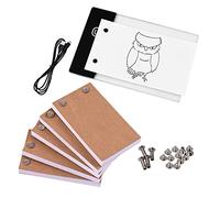 Kit de Livre à Rabat avec Bloc Lumineux, Kit de Livre à Bascule, Boîte à Lumière LED, Tablette 300 Feuilles de Papier à Dessin avec Vis D'agrafes pour Dessiner,