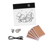 Kit de livre à rabat avec mini trou de lumière LED, 3 niveaux de luminosité, 300 feuilles de papier d'animation, vis de reliure pour dessin, traçage, croquis