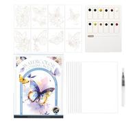Kit de livre d'aquarelle - Bloc d'art en papier à trois plis, lot de peinture créative portable, album d'entraînement de coloriage compact, ensemble d'activités pliable | pour garçons, filles