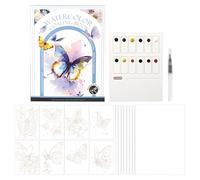 Kit de livre d'aquarelle, fournitures de papeterie pour dessin - Livre à colorier pour, garçons, filles, adolescents, adultes, étudiants, débutants, amateurs, maison, école, camping