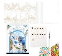 Kit De Livre D'Aquarelle | Fournitures De Peinture Artistique À Triple,Coloriage À L'Eau Pour - Pour Garçons Filles Adolescents Amateurs Adultes Étudiants Maison École