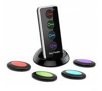 Kit de localisation de clés sans fil pratique ; comprend un émetteur et quatre unités réceptrices ; parfait pour garder une trace de vos objets de valeur efficacement