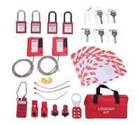 Kit de Lock-out, Serrures de sécurité Rouge, Crochets en Acier et Noyau en Laiton, pour Industriel, Conforme à L'OSHA