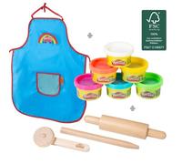 Kit de loisir créatif - ROBA - Roba x Play-Doh - 6 pots 28 g - Tablier imperméable - Outils bois FSC