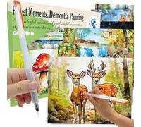 Kit de Loisirs Créatifs Personnes con Démence - Activité Manuelle Adulte | 10 Activités Peintures à l’Eau pour Alzheimer Seniors - Kit de Loisirs Créatifs et Peintures Artistiques - Souvenirs la Forêt