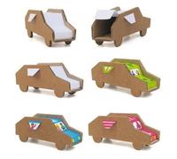 Kit de loisirs créatifs - PIROUETTE CACAHOUÈTE - 6 voitures en carton - À assembler et colorier - Mixte