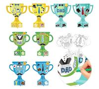 Kit de loisirs créatifs pour peinture sur trophée DIY, lot de 12 activités manuelles pour la fête des pères pour les enfants, cadeaux d'anniversaire pour papa de la part de la fille ou du fils