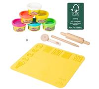 Kit de Loisirs Créatifs ROBA x Play-Doh avec 6 Pots de Pâte à Modeler + Tapis de jeu 3D et Accessoires - pour Enfants dès 3 Ans