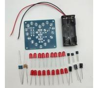 Kit de lumière LED clignotante en forme de cœur avec 18 LED rouges, projet de soudure de circuit analogique pour débutants, étudiants et amateurs, assemblage électronique décoratif pour le plaisir (A)