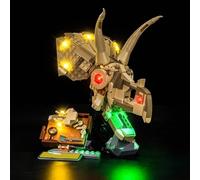 Kit de lumière LED compatible avec les fossiles de dinosaure Lego : crâne de Tricératops (pas de modèle), kit d'éclairage décoratif compatible avec les fossiles de dinosaures Lego 76969 : Tricératops
