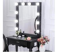 Kit de Lumière LED pour Vanity Miroir, Lampe pour Miroir Dimmable 10 Ampoules LED Guirlandes Lumineuses pour Salle de Bain L0874