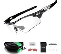 Kit de lunettes de vélo Falkann Race - Lunettes de sport et de soleil photochromiques et polarisées - Protection UV400 - Noir/Argent