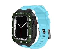 Kit de luxe Mod 44 mm compatible avec Apple Watch Band 8 7 45 mm Coque en métal pour iWatch Series 6 SE 5 4 4 mm Bracelet en silicone Boîtier en acier