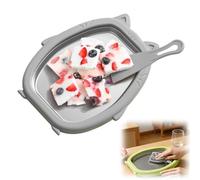 Kit de machine à crème glacée instantanée à domicile en acier inoxydable de qualité alimentaire avec 2 grattoirs pour s'amuser en famille et desserts faits maison (gris)