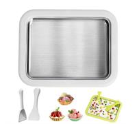 Kit de machine à crème glacée roulée à la maison avec 2 grattoirs, machine à glace portable, plaque froide faite maison en acier inoxydable pour activités amusantes en famille