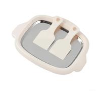 Kit de machine à glace roulée en acier inoxydable comprenant un plateau de précongélation de 25 x 19 cm et deux grattoirs pour faire de la crème glacée roulée maison, du yaourt et du sorbet, design