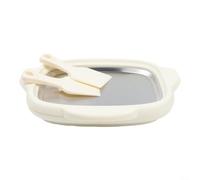 Kit de machine à glace roulée en acier inoxydable, plateau à dessert à congélation rapide pour yaourt et sorbet fait maison, ensemble avec grattoirs, gadget de cuisine amusant pour enfants (w)