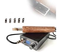 Kit de machine à sceller les bords du cuir électrique - Outil de presse à chaud numérique avec 5 têtes de repassage (1-3 mm) pour le brunissage et le repassage sur chaussures en cuir, sacs, ceintures