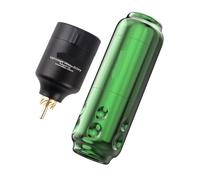 Kit De Machine À Tatouer, Batterie Sans Fil, Moteur Balais, Course 4.0mm, Interface RCA, Mât T1, Ensemble Tatouage LCD Rechargeable EntraîNement De PréCision(Green Set)